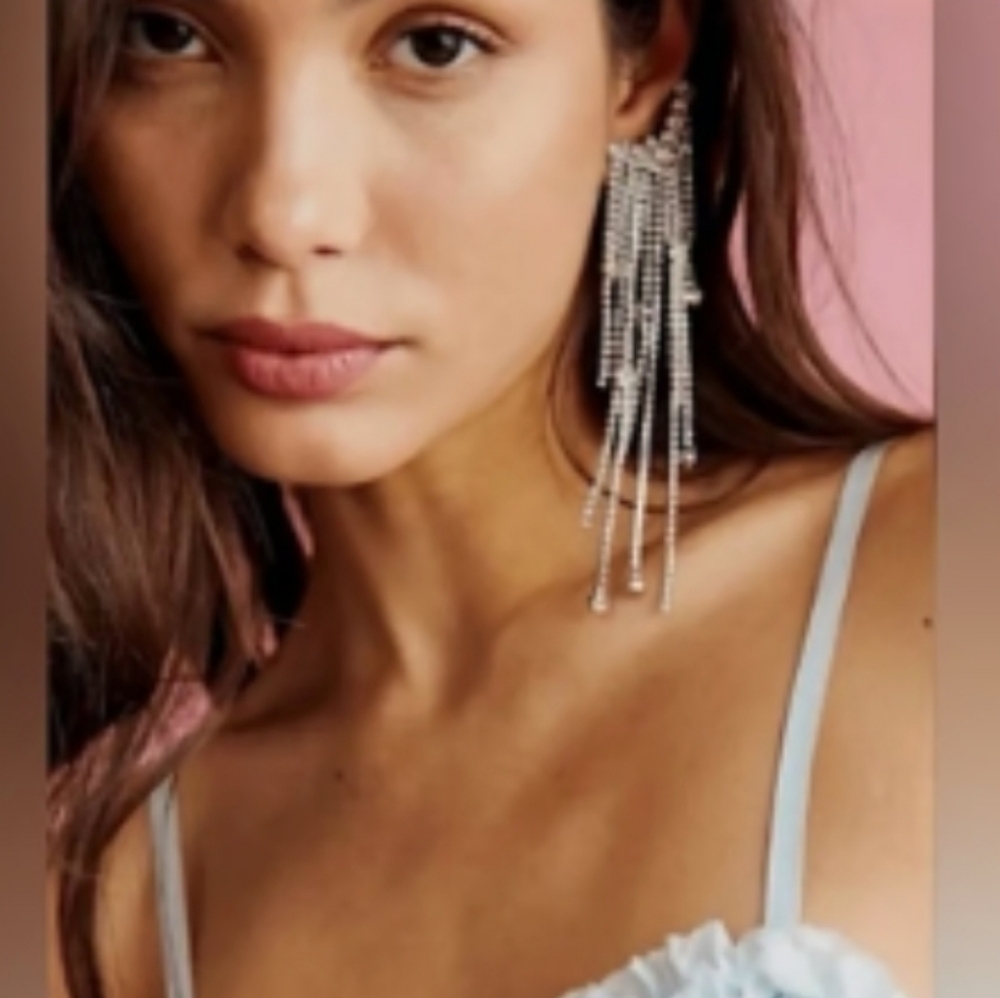 NWT Free People Black Ear Party Earrings - Picture 2 of 9